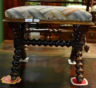 Lot 1385 - Bobbin cross frame stool