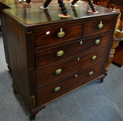 Lot 1386 - George III mahogany four height chest of drawers