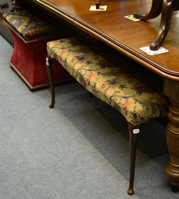 Lot 1389 - A tapestry covered early 20th century stool; and a Victorian woolwork top stool / footstool