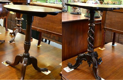 Lot 1390 - Late 19th century and later mahogany chess top occasional table with a twist central column and...