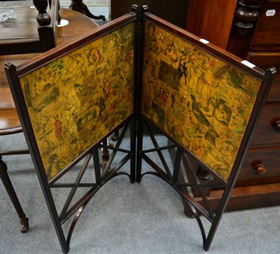 Lot 1392 - Victorian mahogany folding scrap screen