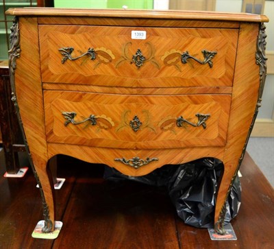 Lot 1393 - An inlaid kingwood bombe form two drawer chest