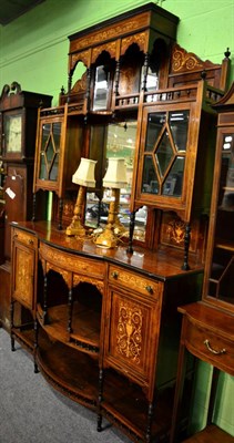 Lot 1414 - A 19th century inlaid rosewood mirror backed sideboard