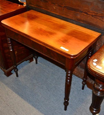 Lot 1417 - Victorian mahogany fold-over tea table