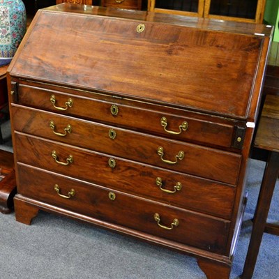 Lot 1421 - George III mahogany bureau