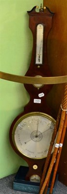 Lot 1426 - A mahogany 10"; wheel barometer, silvered spirit level dial signed Somalvico London, circa 1820