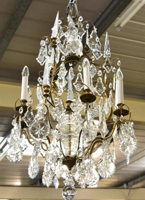 Lot 1429 - A six light lustre drop chandelier