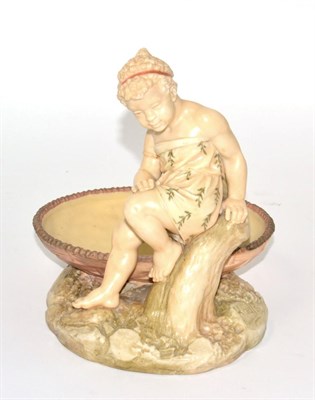 Lot 20 - A Royal Worcester figural dish by James Hadley, shape number 1247, with impressed signature and...