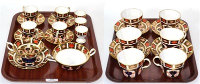 Lot 43 - A collection of Royal Crown Derby Imari porcelain, 20th century, comprising six large cups and...