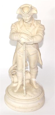 Lot 44 - A Parian figure of a soldier from the American war of independence, circa 1876, the standing figure