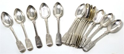 Lot 52 - Three sets of six silver teaspoons, London 1853 William Robert Smily, London 1869 and Henry Holland