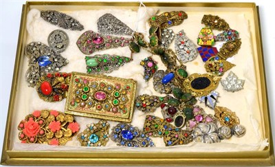 Lot 59 - A scarab beetle bracelet, stamped '9CT'; a scarab beetle necklace; a pendant; a brooch; and costume