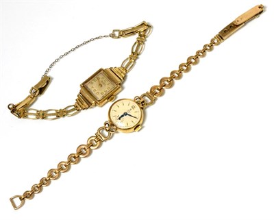 Lot 66 - A lady's Tudor wristwatch with a Tudor box, and another lady's 9ct gold wristwatch
