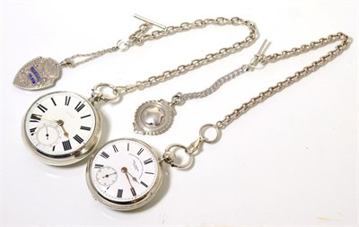 Lot 114 - Two silver open faced pocket watches, signed John Forrest, London  and the other unsigned, both...