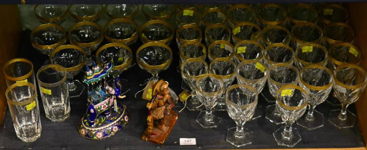 Lot 147 - A part suite of St Louis style glasses