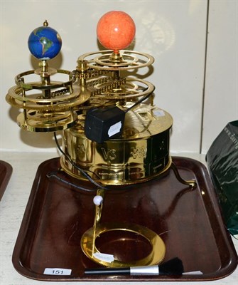 Lot 151 - A modern kit built Orrery 'Earth, Moon & Sun Orbiter', with accompanying magazines (qty)