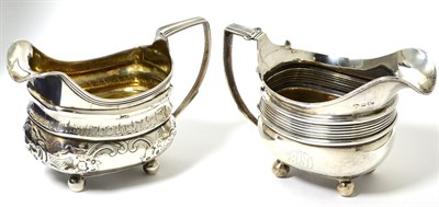 Lot 185 - Two George III silver cream jugs, 9.9ozt (2)