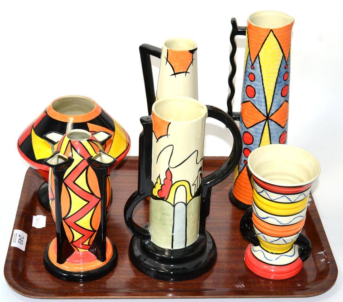 Lot 249 - Lorna Bailey pottery comprising three ewers and three vases (6)