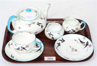 Lot 264 - A Paragon tea for two set; comprising teapot, cream, sugar, two saucers and one cup, made for...