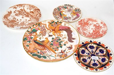 Lot 268 - Five various 20th century Royal Crown Derby porcelain plates and dishes including Imari and Old...