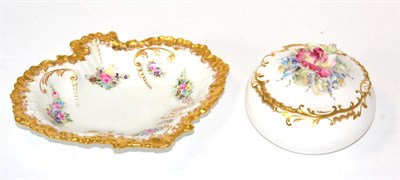 Lot 271 - A Royal Crown Derby floral encrusted gilt highlighted box and cover together with a Royal Crown...