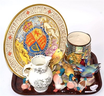 Lot 282 - A group of 20th century ceramics including a Beswick tankard, a Royal Worcester bicentenary...