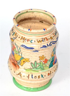 Lot 299 - A Crown Ducal vase, designed by Charlotte Rhead, with verse ";Here with a loaf bread beneath...