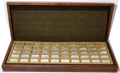 Lot 320 - 1000 Years of British Monarchy - a set of fifty silver proof ingots, John Pinches, London 1973,...