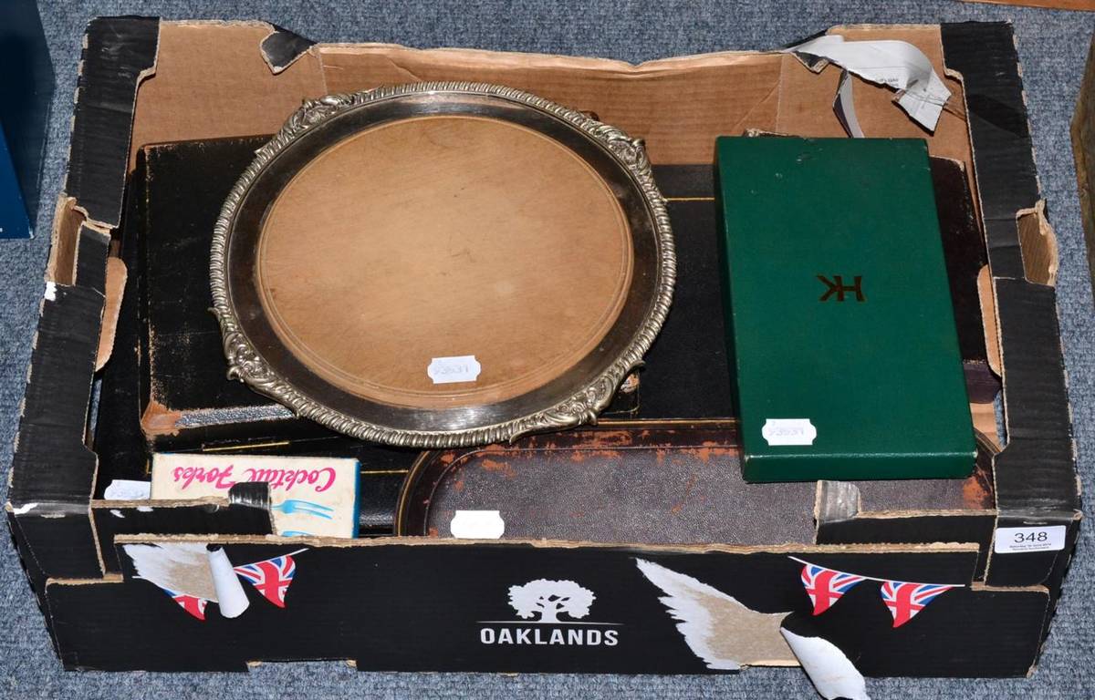 Lot 348 - A Victorian seven piece Sheffield carving and serving set, leather cased, with assorted others (6)