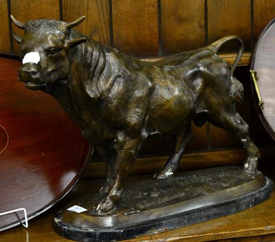 Lot 351 - A modern bronze bull