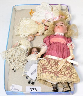 Lot 378 - Kammer & Reinhardt Small Bisque Socket Head Doll, with sleeping blue eyes, open mouth, blond...