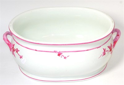 Lot 382 - A Victorian Mintons china footbath in white and pink