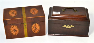 Lot 390 - An inlaid tea caddy; and one other (2)