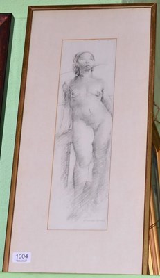 Lot 1004 - Stanley Ayres (20th century) Standing nude, signed, pencil