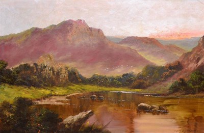 Lot 1016 - Follower of Alfred de Breanski (19th century) ";Lyn Ogwen-Noth Wales";, bears signature, oil on...