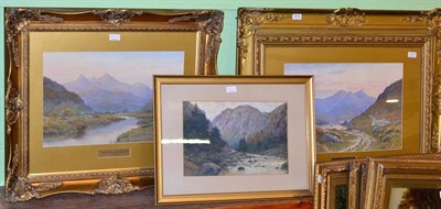 Lot 1017 - G Bently (19th/20th century) ";Snowdon from Capel Curig, North Wales";, ";Snowdon Evening, Port...