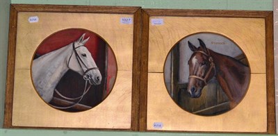 Lot 1027 - Edward C Homely, pair of watercolours profile of a horse Stodger and another