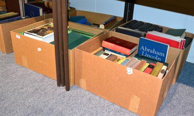 Lot 1046 - Four boxes including English literature, natural history and travel, varying conditions and...