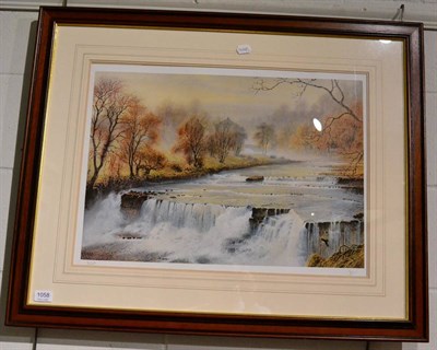 Lot 1058 - After Peter Allis, Middle Falls, Aysgarth Falls, Wensleydale, limited edition print 2/350,...