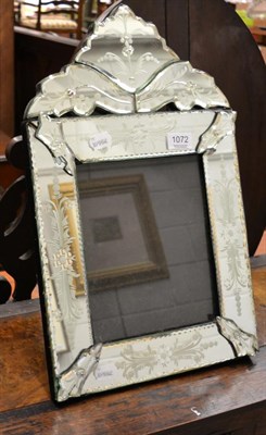 Lot 1072 - A Venetian style easel mirror, 52cm in height