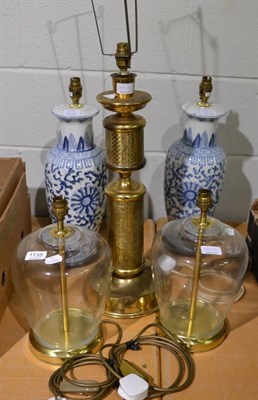 Lot 1135 - Seven various table lamps