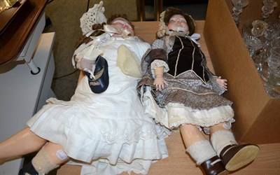 Lot 1145 - Armand Marseille bisque socket head 390 doll, with sleeping blue eyes, open mouth, brown wig,...