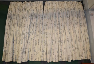 Lot 1149 - A pair of linen curtains ";Topiary"