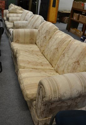 Lot 1170 - A five piece suite (two seater, three seater, two chairs and a footstool)