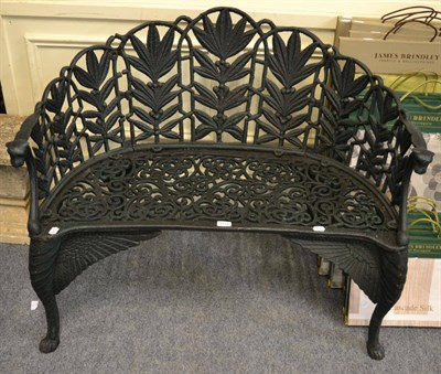 Lot 1174 - Reproduction painted cast iron garden bench