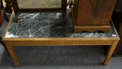 Lot 1185 - A pine framed rectangular marble top table