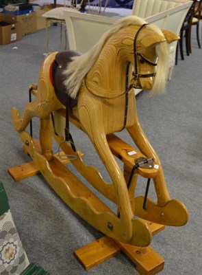 Lot 1224 - A modern pine rocking horse made by Ian Armstrong, Durham City