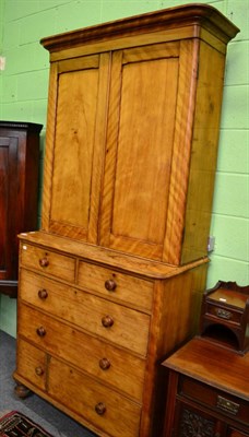 Lot 1248 - A Victorian satin birch bookcase cabinet&nbsp