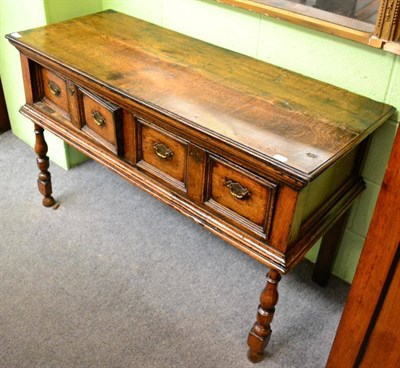 Lot 1253 - A 17th century and later provincial oak dresser base of small proportions