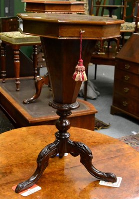 Lot 1262 - A Victorian burr walnut octagonal shaped work table